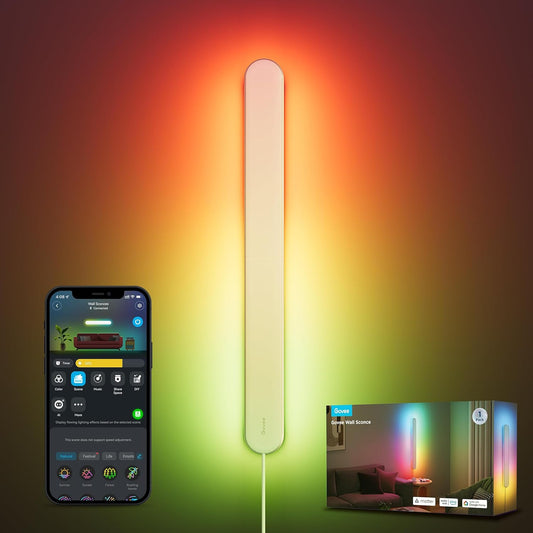 Barra de luz Govee Wall Sconce RGBIC inteligente, 6M de colores y más de 65 modos de escena
