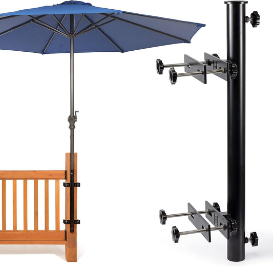 Base para sombrilla de acero inoxidable 304 22,8″ para montaje en poste o baranda