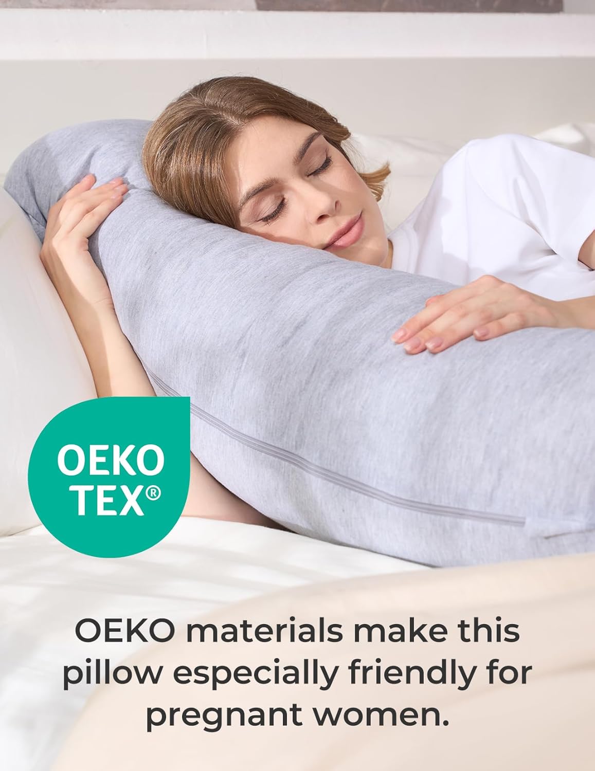 Almohada de Embarazo Momcozy J-Shape – Soporte Cómodo