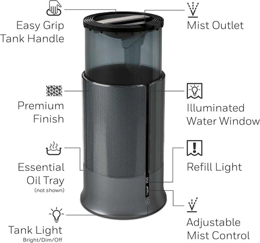 Humidificador Cool Mist Honeywell Designer HUL430B – Ultra‐silencioso 1.25 gal