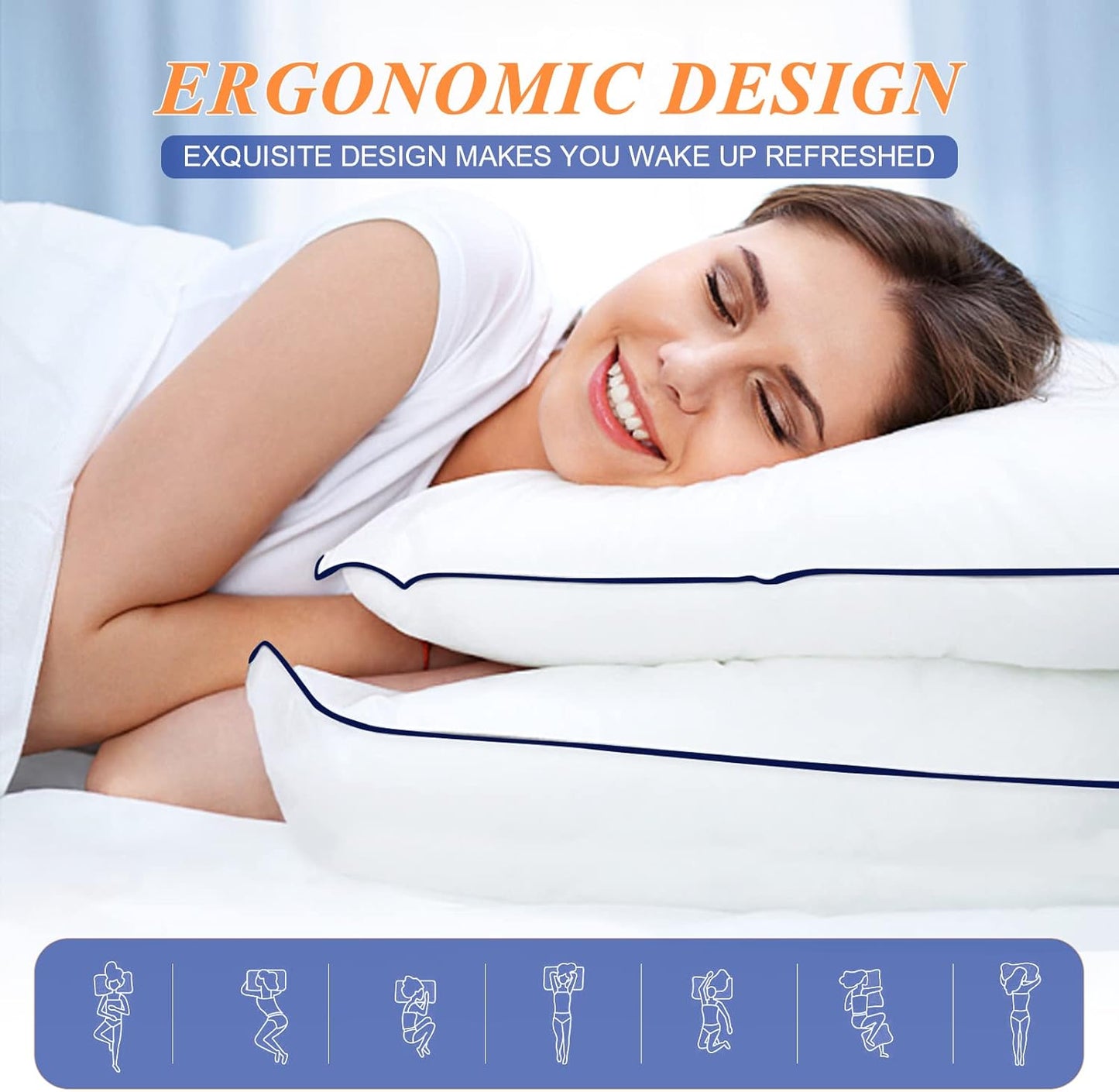 Set de 2 almohadas queen 51×71 cm con efecto “cool” y relleno alternativo – MZOIMZO