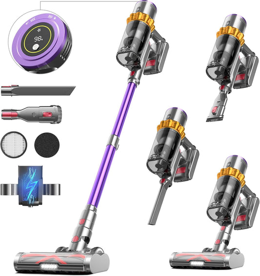 Aspiradora inalámbrica de mano con múltiples accesorios, 550 W/45 Kpa. Lirios
