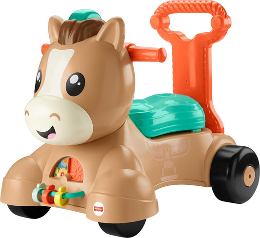 Caminadora/andadera montable de pony para bebes. Fisher-Price Walk Bounce & Ride Pony
