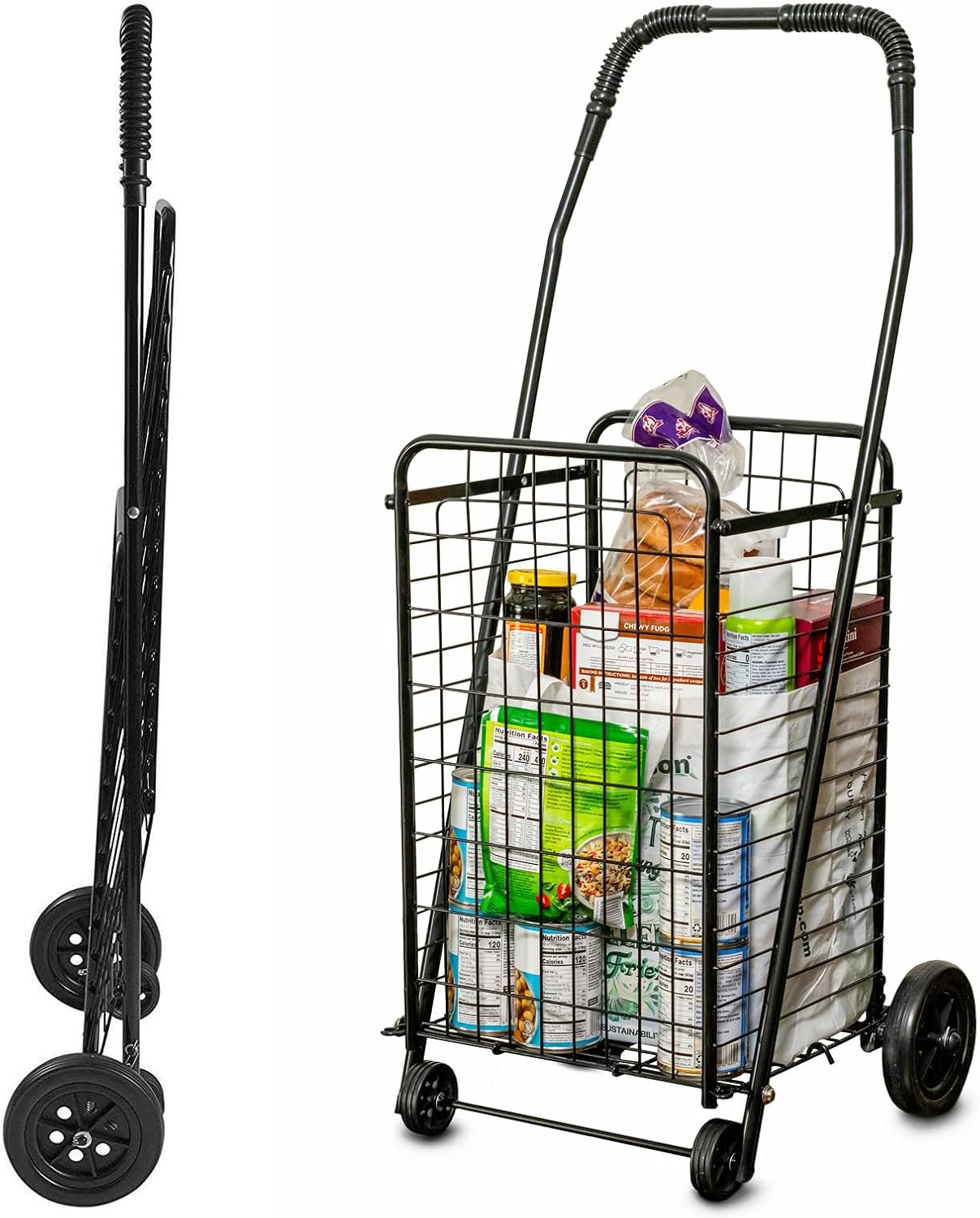 Carritode compras ultraligero y plegable– Carga hasta 90 lb