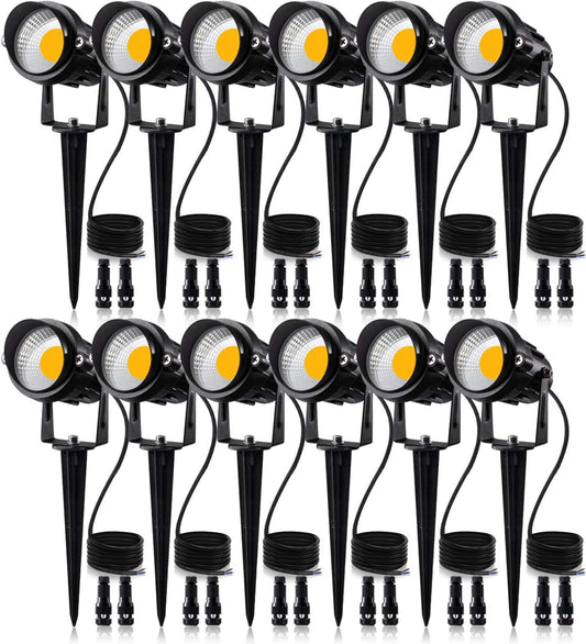 Luces LED (12V) para exteriores, impermeables,de metal blanco súper cálido (900 LM). SUNVIE