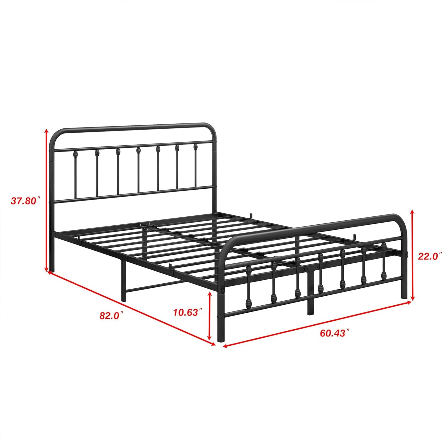 Cama de Metal Tamaño Queen, con espacio de almacenamiento bajo la cama