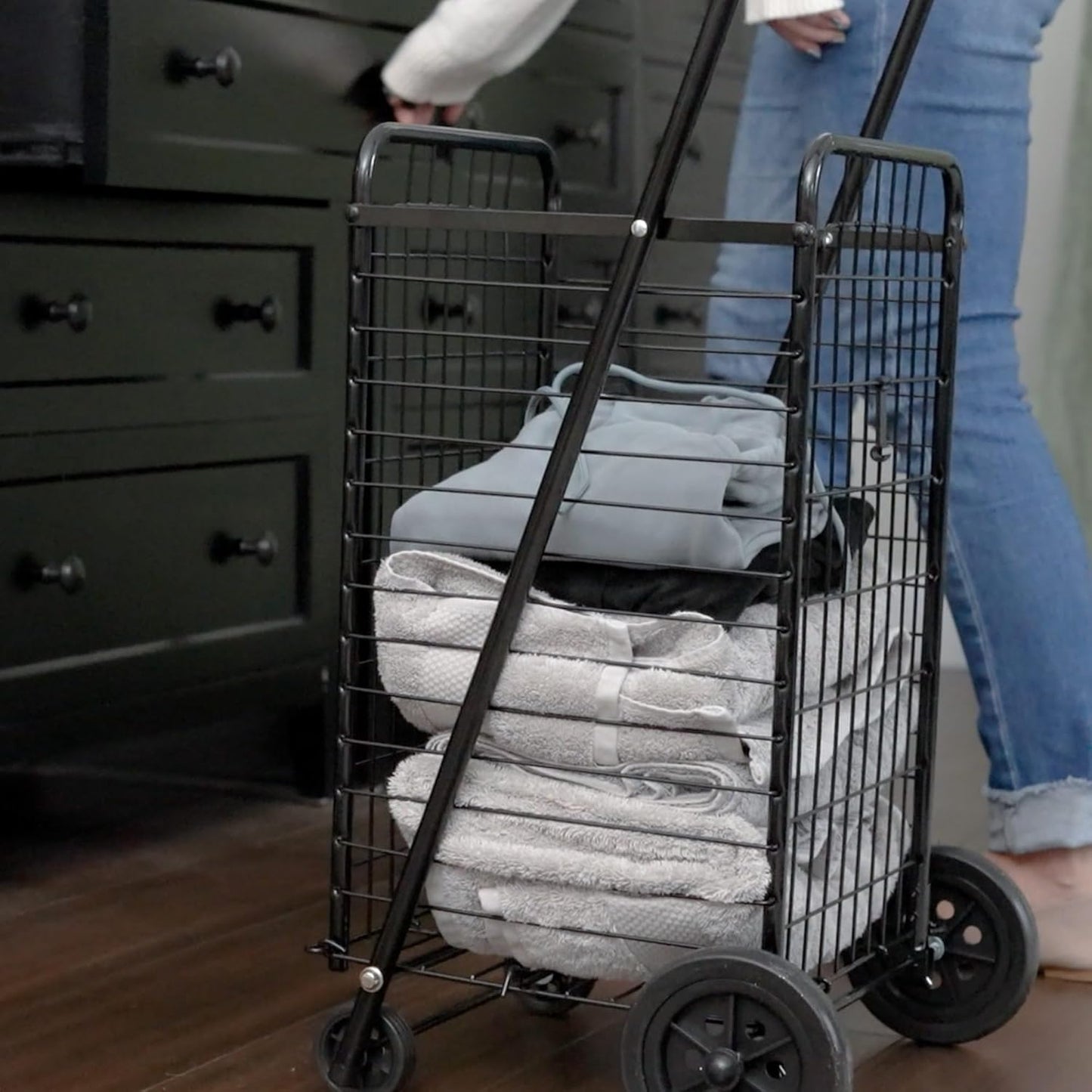 Carritode compras ultraligero y plegable– Carga hasta 90 lb