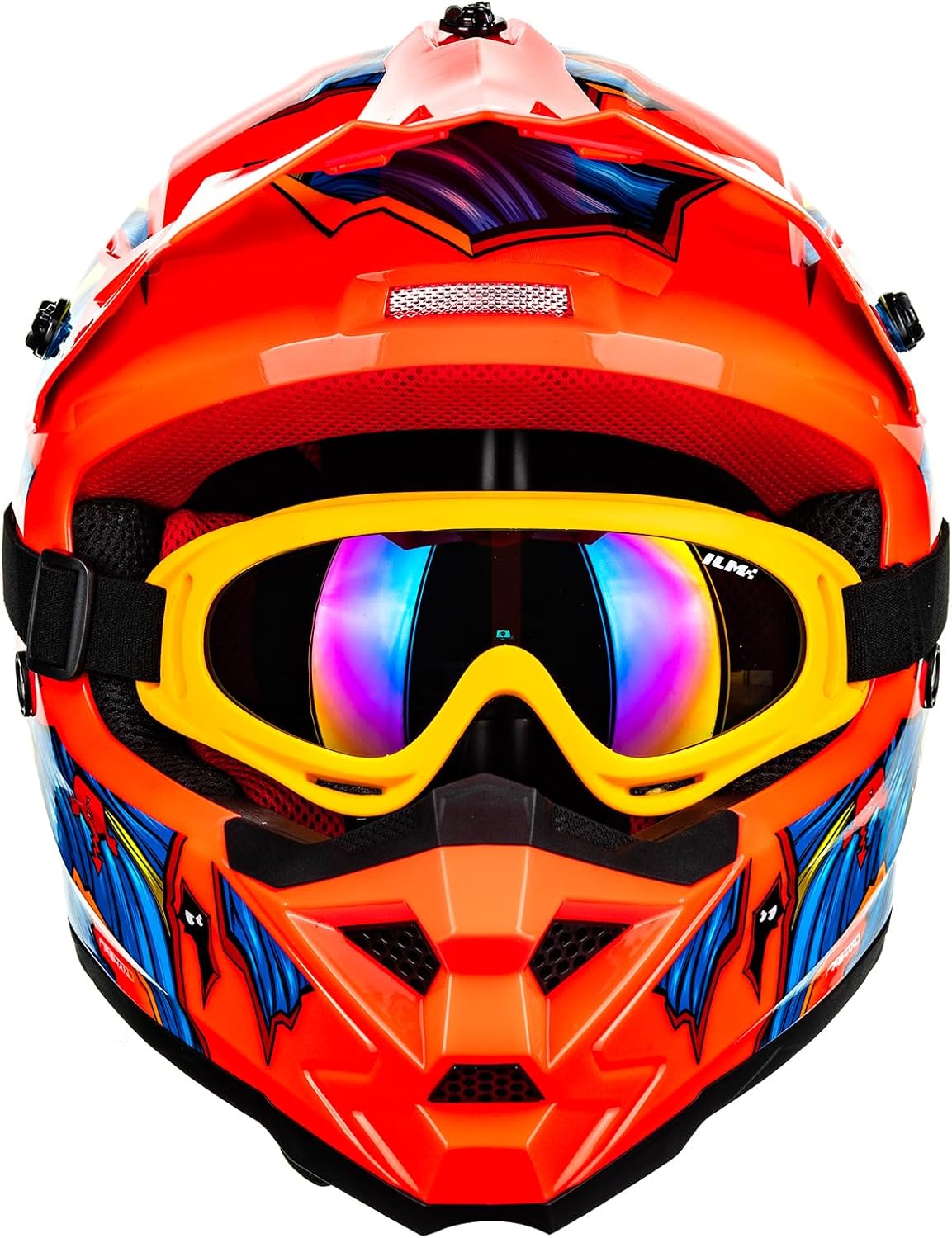 Casco de niño, para Moto, BMX, etc, incluye gafas, guantes y pasamontañas. DOT FMVSS No. 218 y ECE22.06.  ILM