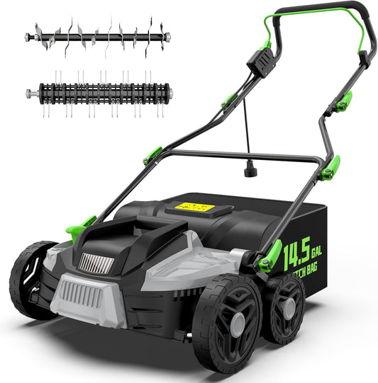 Escarificador y dethatcher eléctrico 2 en 1 con bolsa de recolección.
