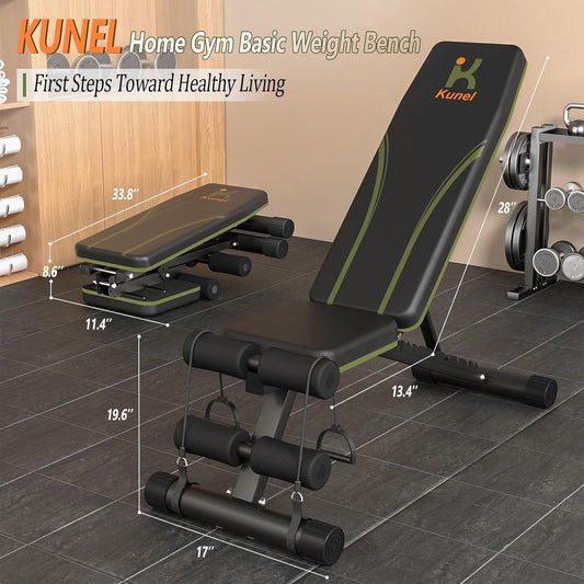 Banco de pesas ajustable plegable modelo “Kunel Adjustable Weight Bench”