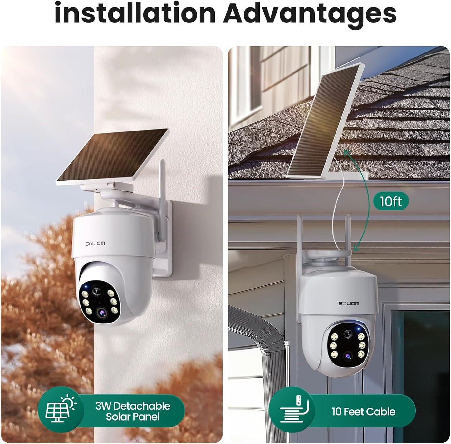Cámara de seguridad exterior inalámbrica 5 MP 360° con solar y sin suscripción – SOLIOM SH502