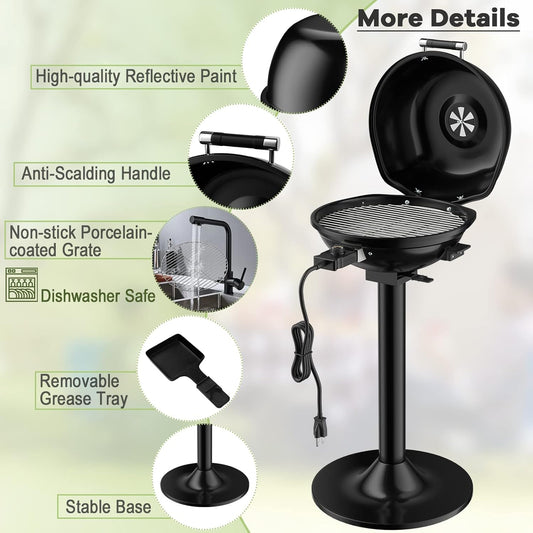 Parrilla Eléctrica para barbacoas ORALNER 15 porciones – Interior / Exterior 1600 W