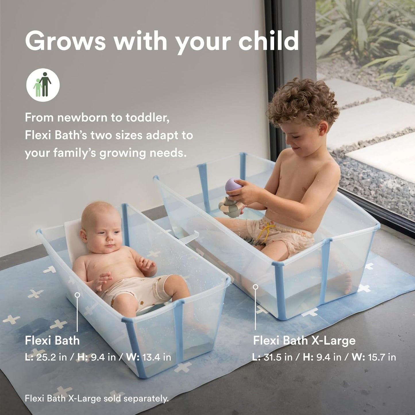 Bañera Plegable Stokke Flexi + Soporte para Bebé – Sandy Beige
