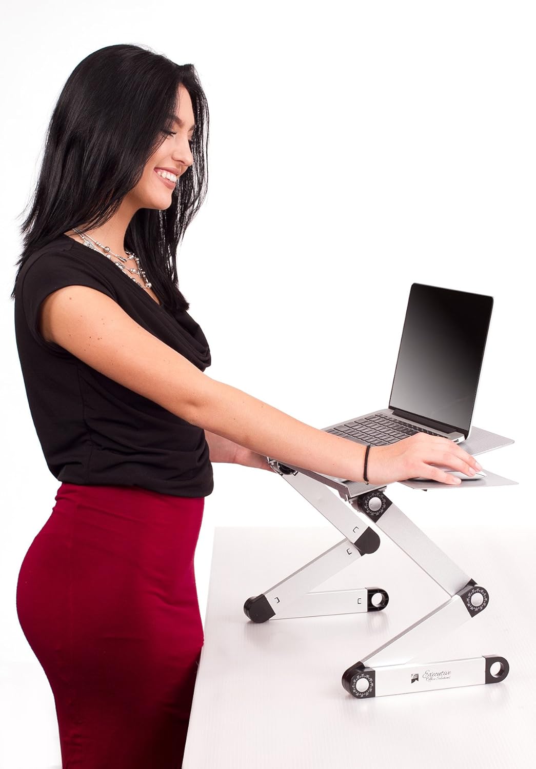 Escritorio ajustable de aluminio para laptop con ventiladores 42 × 25 × 3 cm – Executive Office Solutions