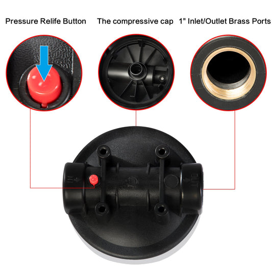 Carcasa para filtros de agua de 20 pulgadas, puertos NPT de 1 pulgada. Geekpure