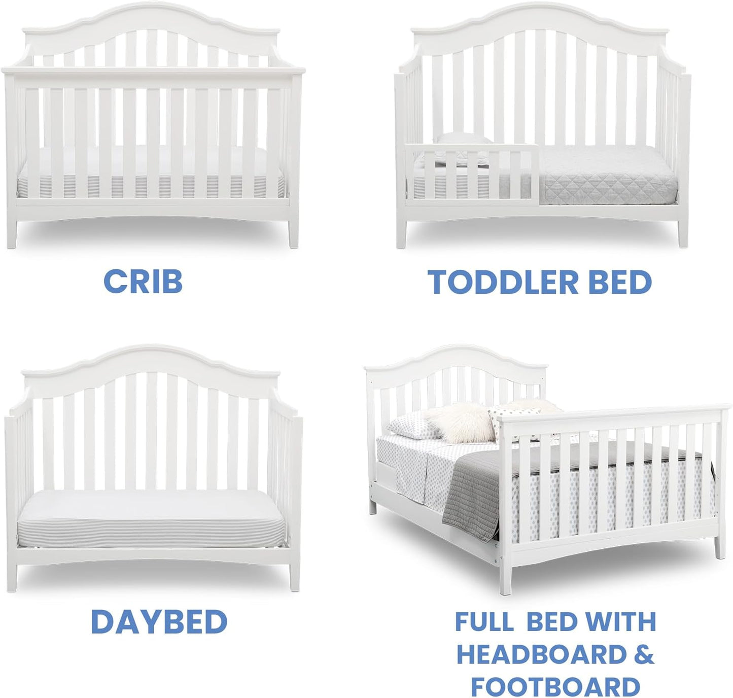 Cuna Convertible 6-en-1 estilo Farmhouse color café texturizada – Delta Children