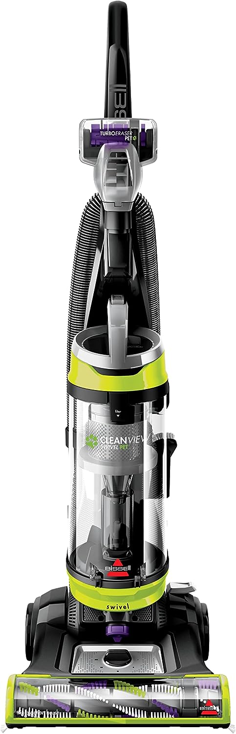 Aspiradora vertical sin bolsa con dirección giratoria y accesorios. BISSELL CleanView