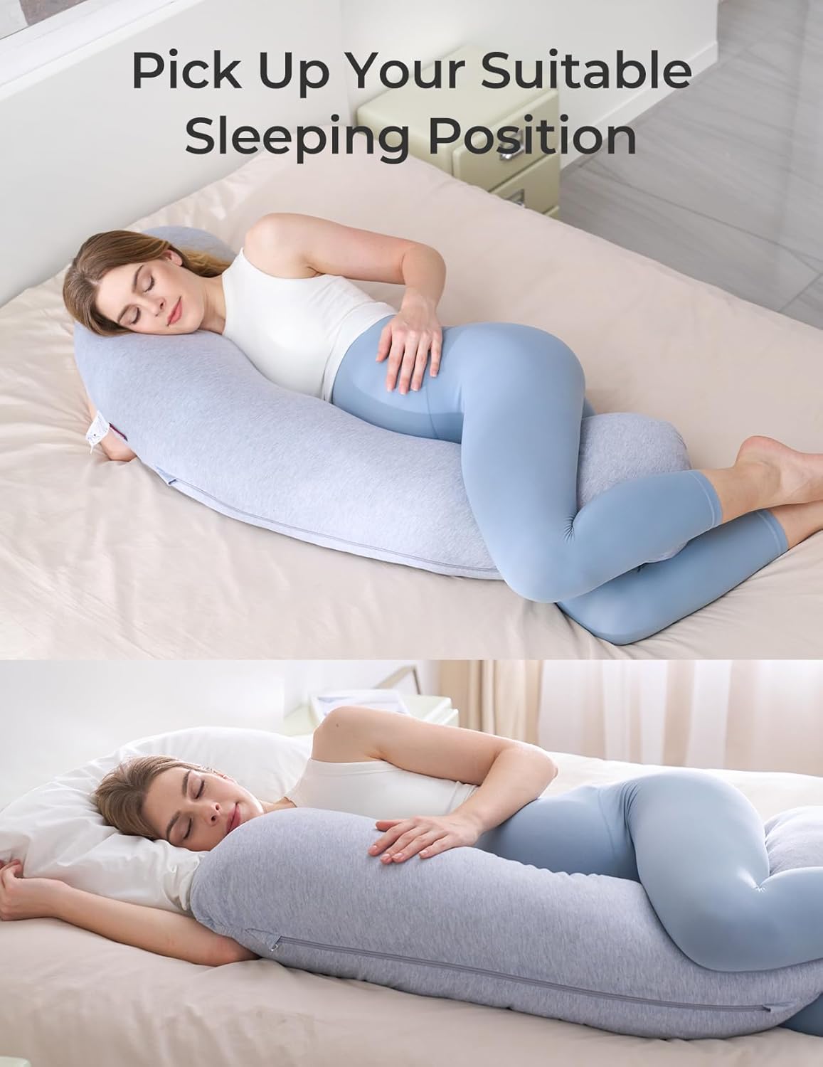 Almohada de Embarazo Momcozy J-Shape – Soporte Cómodo