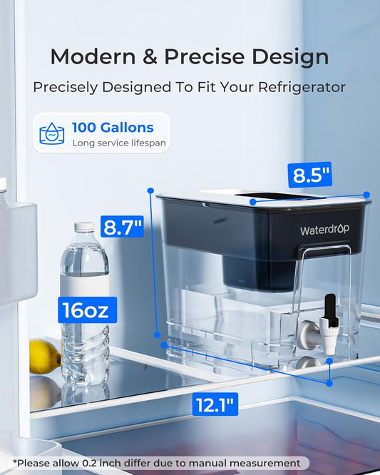 Dispensador de agua con filtro de purificación para hasta 100 galones. Waterdrop