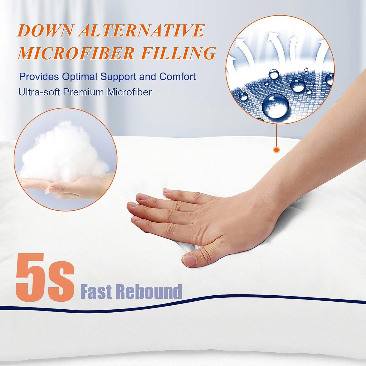 Set de 2 almohadas queen 51×71 cm con efecto “cool” y relleno alternativo – MZOIMZO