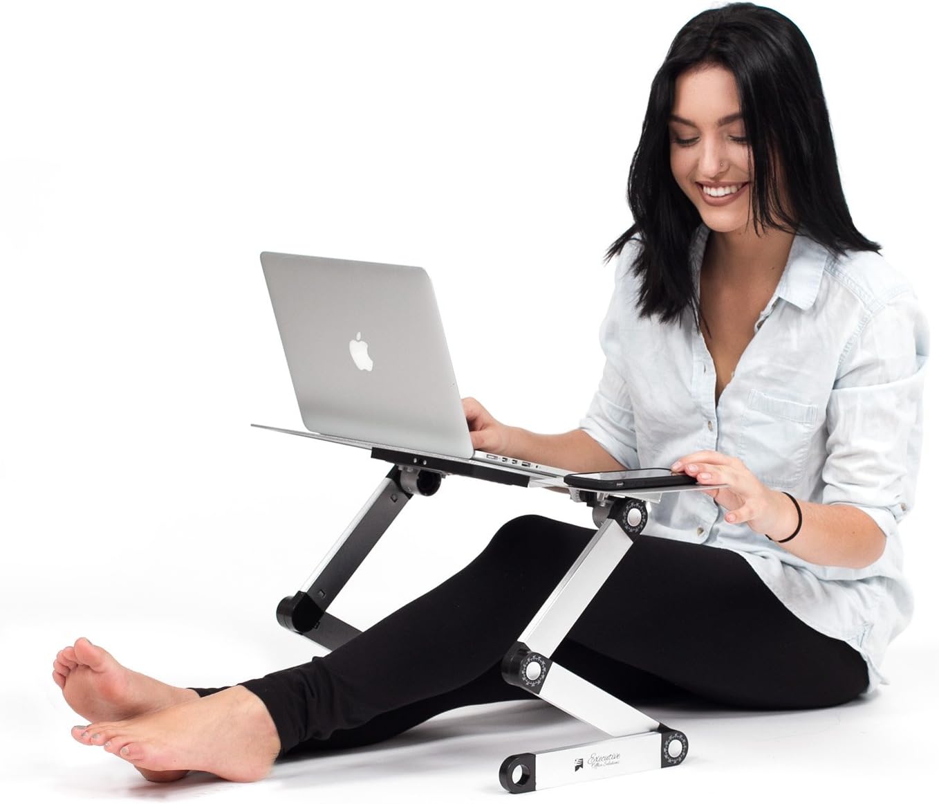 Escritorio ajustable de aluminio para laptop con ventiladores 42 × 25 × 3 cm – Executive Office Solutions
