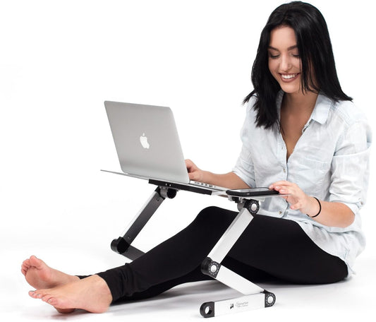 Escritorio ajustable de aluminio para laptop con ventiladores 42 × 25 × 3 cm – Executive Office Solutions