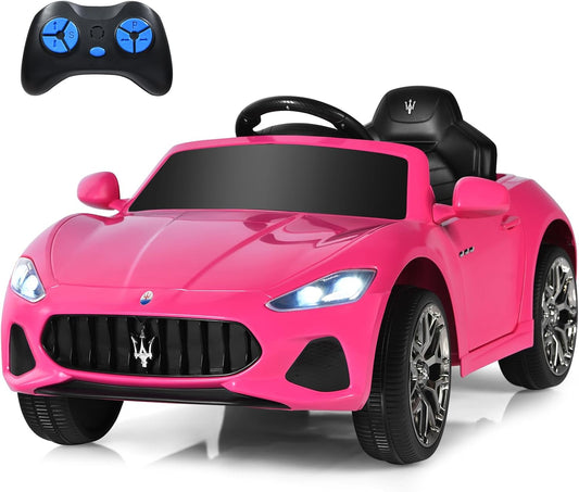 Auto eléctrico para niña, rosado con control remoto 12V 120×65×55 cm – Licenciado Maserati