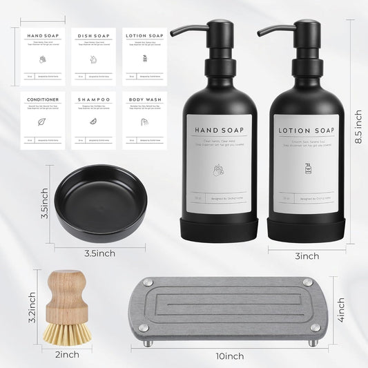Juego de dispensador de jabón de cocina ó baño. ORCHID HOME