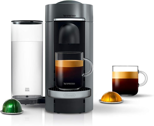 Máquina de café y expreso, Nespresso VertuoPlus por De'Longhi, disponible en gris y negro
