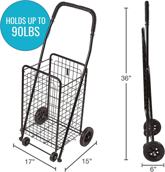 Carritode compras ultraligero y plegable– Carga hasta 90 lb