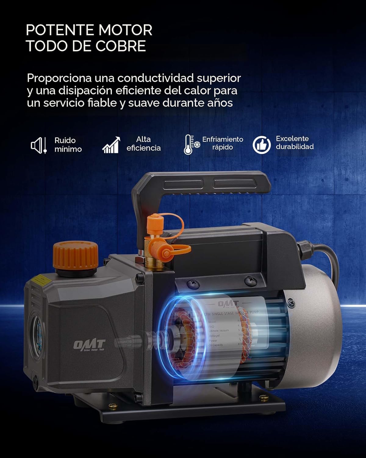 Kit para reparación de aires acondicionados,  bomba de vacío, medidor de CA, kit de manómetro de bomba de vacío de 1/3 hp 4 cfm con detector de fugas
