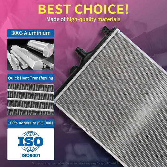 Radiador de motor con enfriador de aceite de transmisión compatible con Hyundai Venue 2020-23 1.6L