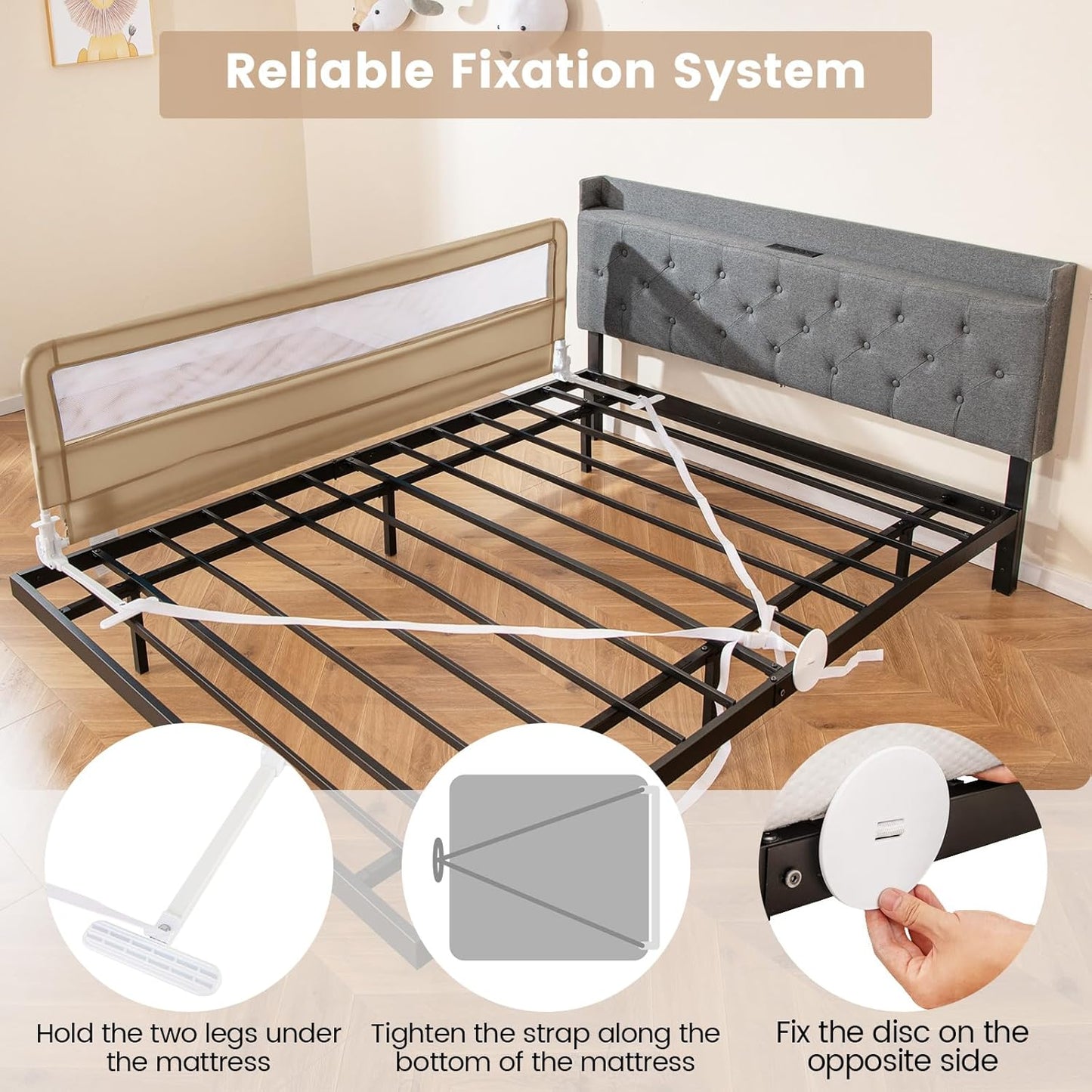 Barandal de cama para niños 180 × 56 cm plegable – COSTWAY