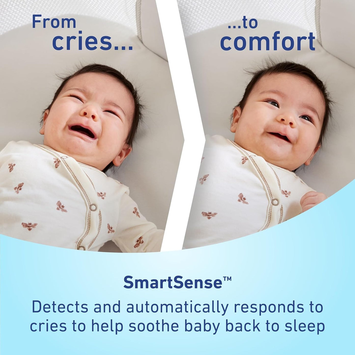 Graco - Cuna/Moises inteligente SmartSense Soothing con detección de llanto, movimiento y Bluetooth
