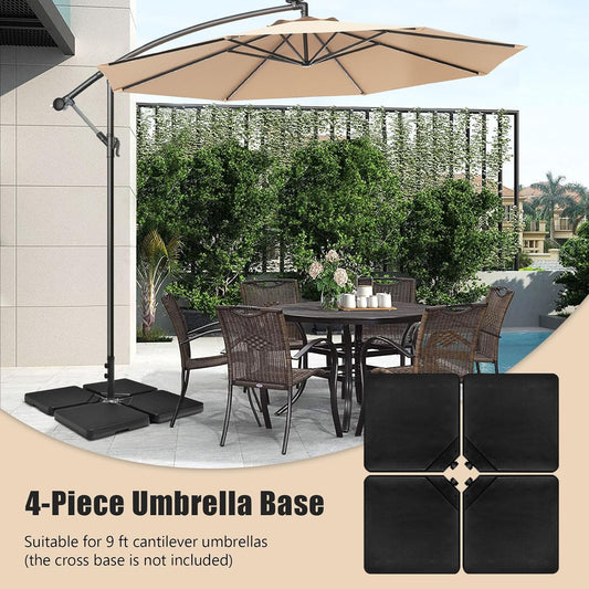 Base rellenable para sombrilla de patio offset de hasta 60 kg aprox. – Giantex