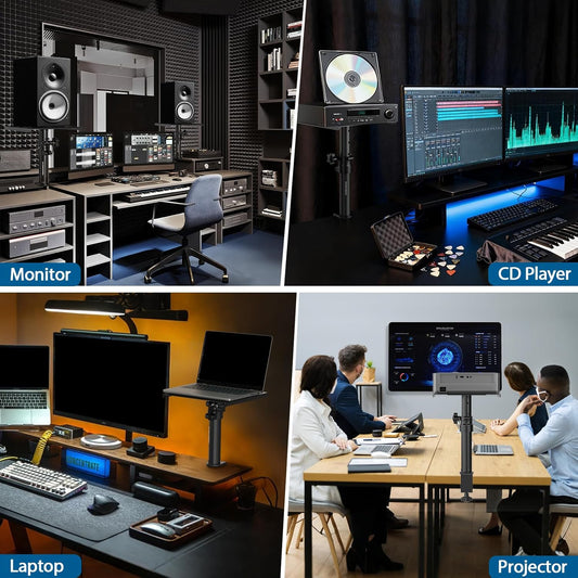 Soportes para monitores de estudio, con prensa para escritorio, altura ajustable