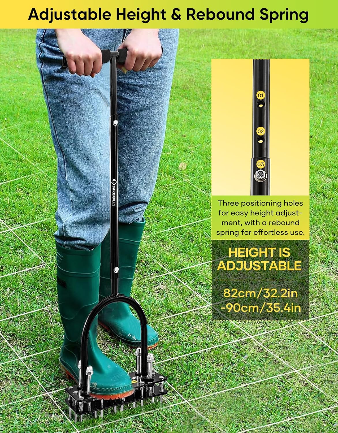 Aireador manual con muelle y limpieza automática 82-90 cm altura ajustable – SakerPlus