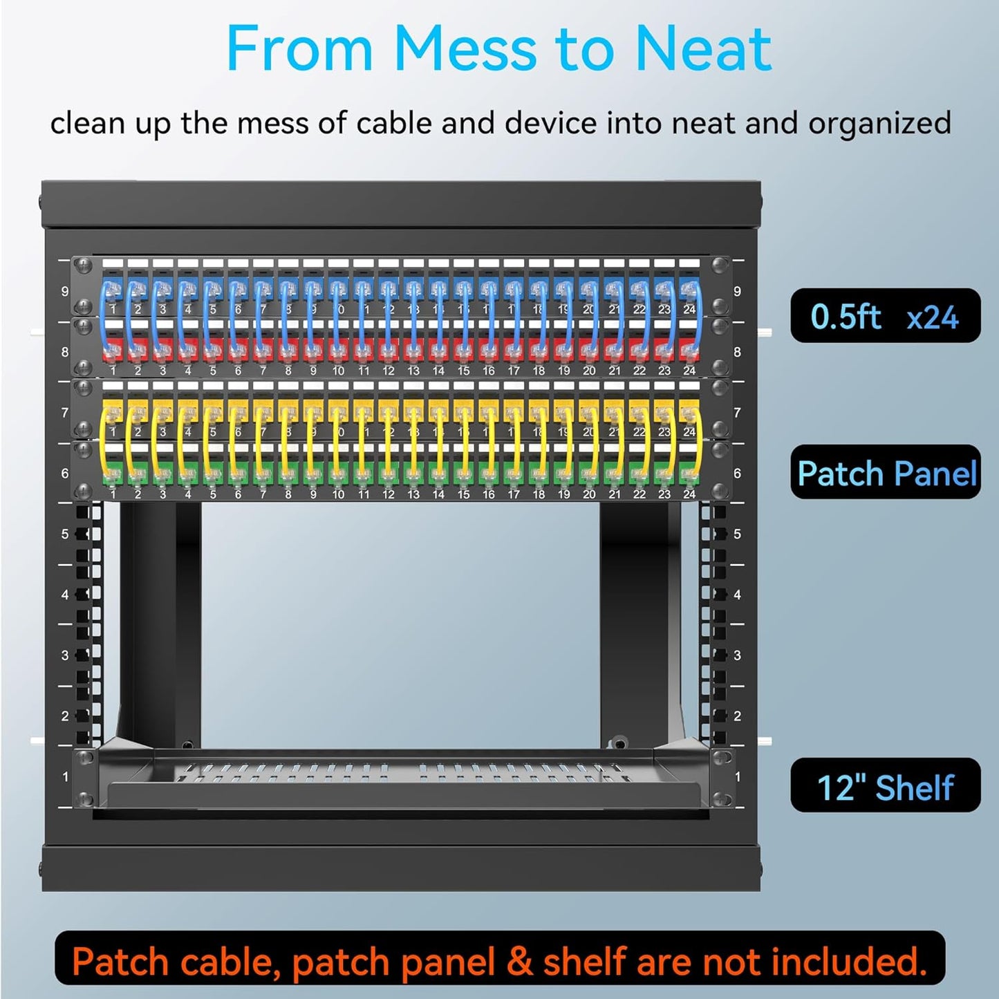 Rack de pared para equipos de red, 9U con apertura oscilante de facil acceso