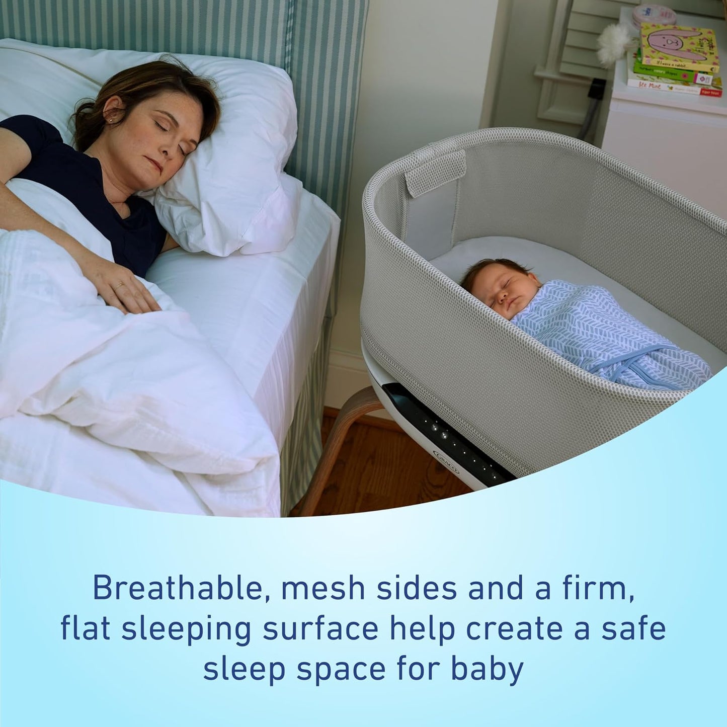 Graco - Cuna/Moises inteligente SmartSense Soothing con detección de llanto, movimiento y Bluetooth
