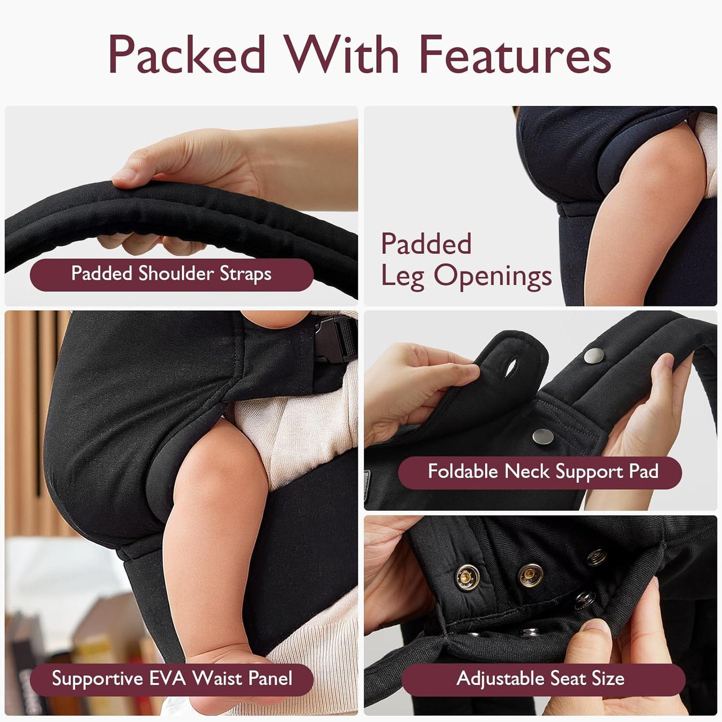 Porta Bebé Momcozy PureHug – Ergonomía desde el Recién Nacido
