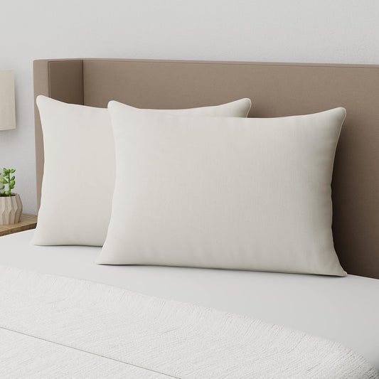 Almohadas hipoalergenicas de 100% algodón suave cultivado orgánicamente. AllerEase. 2 unidades