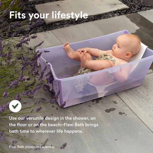 Bañera Plegable Stokke Flexi + Soporte para Bebé – Sandy Beige