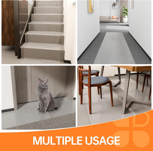 Protector de piso ò alfombras, transparente. 69cms x 3.65 metros