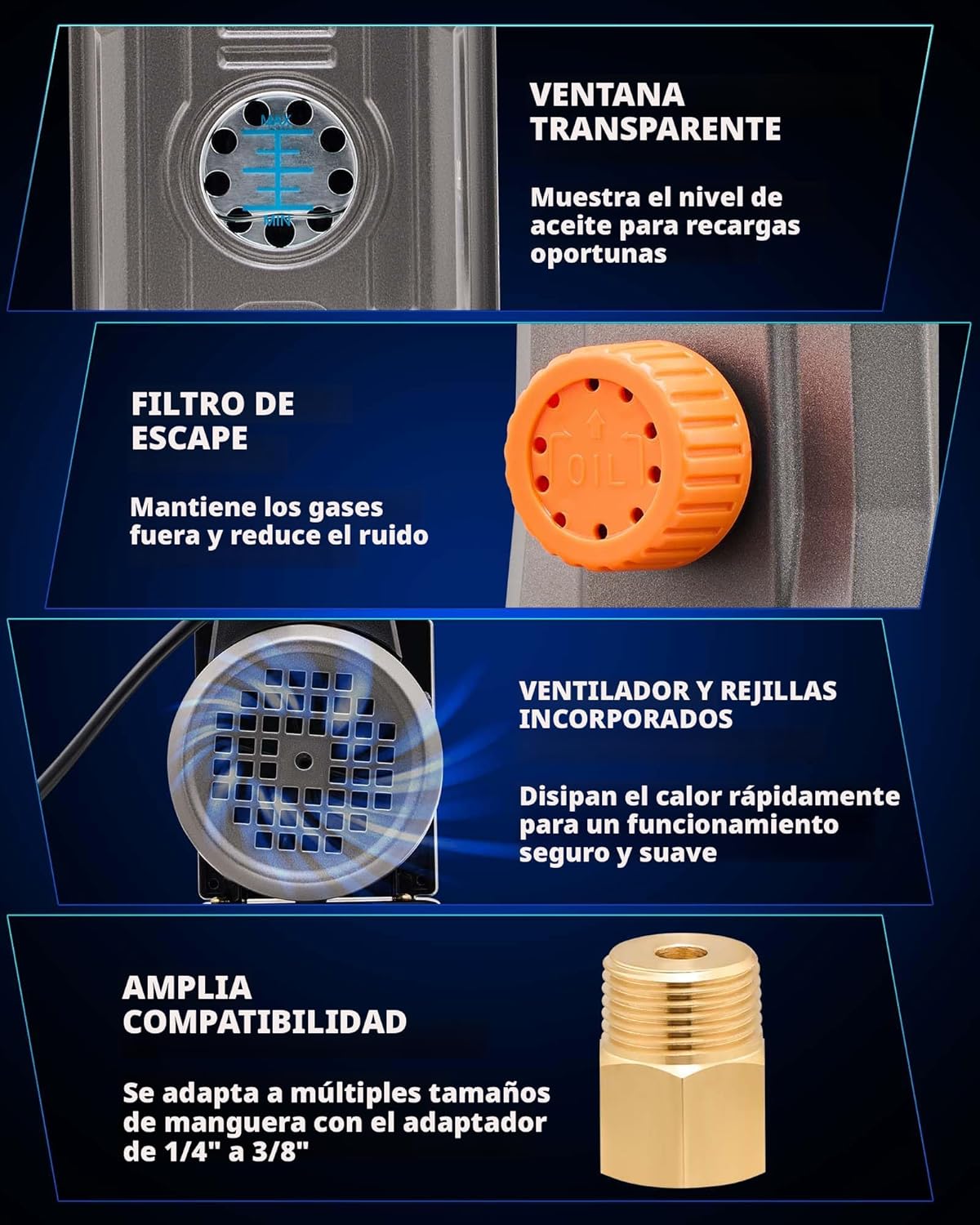 Kit para reparación de aires acondicionados,  bomba de vacío, medidor de CA, kit de manómetro de bomba de vacío de 1/3 hp 4 cfm con detector de fugas