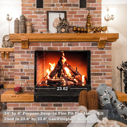 Kit de gas con encendedor y quemador para chimenea, hoguera ó empotrar en una mesa.