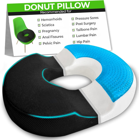 Almohada ergonómica tipo donut con gel refrigerante