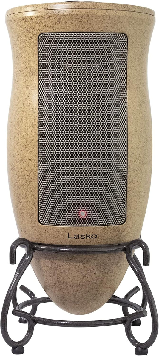 Calentador de cerámica oscilante con diseño decorativo. Lasko
