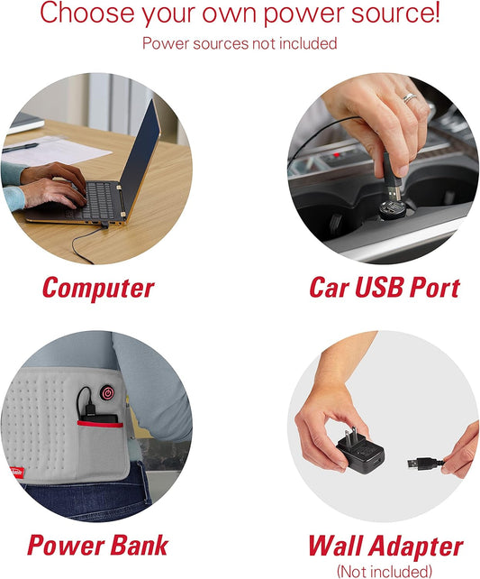 Almohadilla térmica USB para aliviar el dolor de espalda, hombros, brazos y piernas. Sunbeam