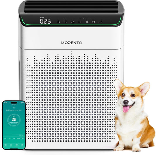 Purificador de aire WIFI/Alexa para habitación grande, con monitor de calidad del aire.  MORENTO