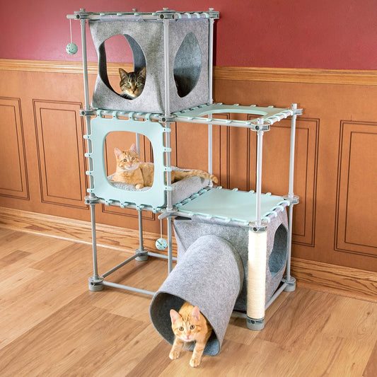 Torre para gatos con cojin, 1.21m. Kitty City Mega Kit 2.0.